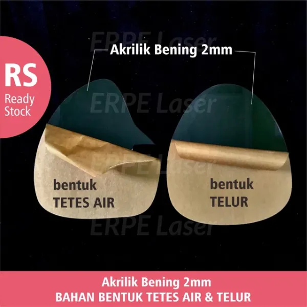 Potongan akrilik bentuk tetes air dan telur