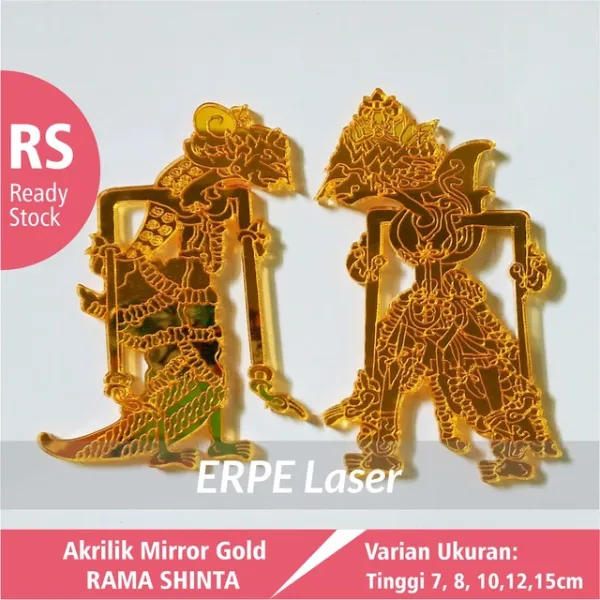 Ornamen Rama Shinta akrilik mirror gold